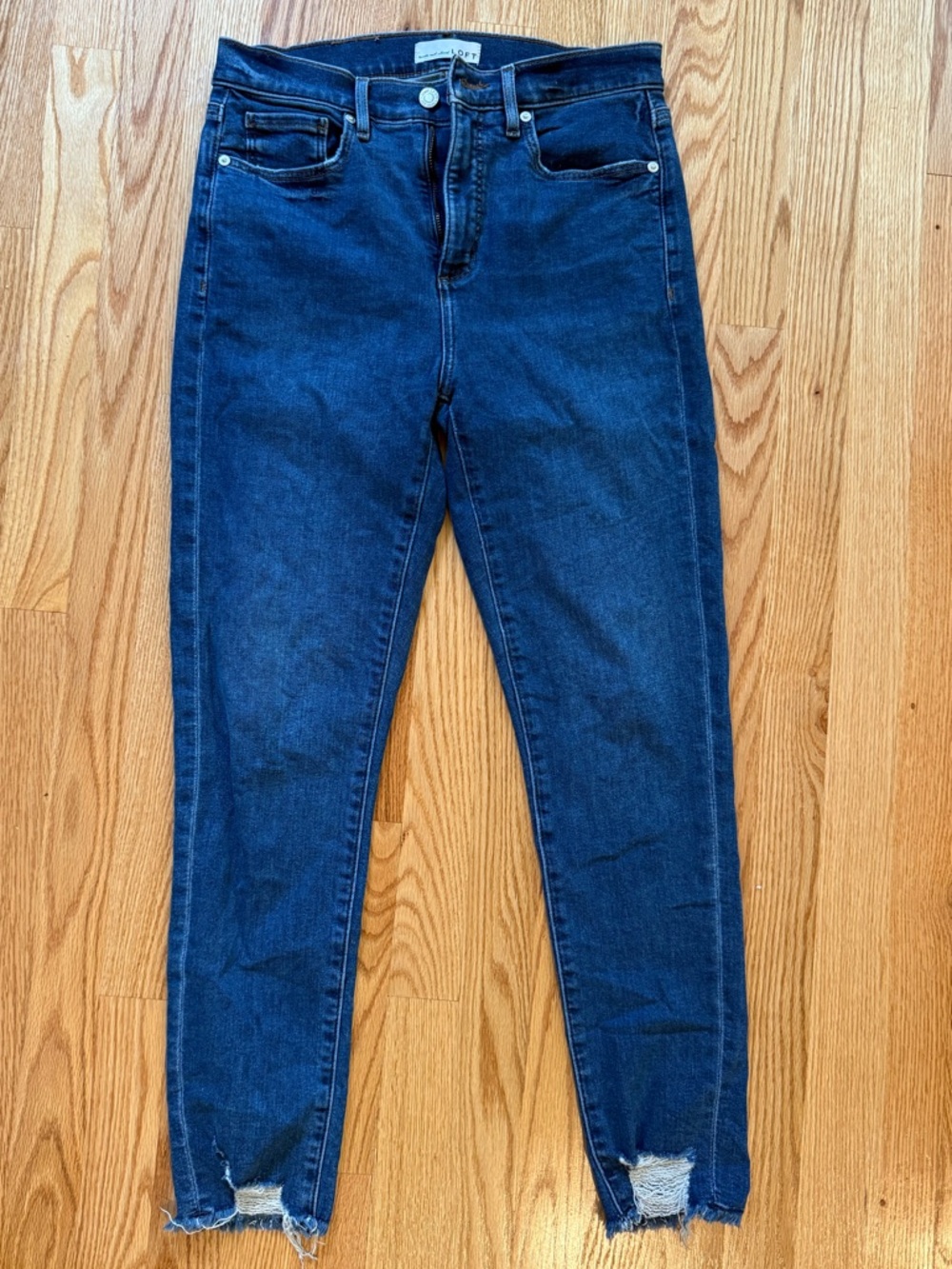 LOFT Women's High-Rise Dark Blue Denim Jeans